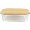 Birambeau - Utensili da cucina - Scatole di vetro - Scatole alimentari ermetiche - Coperchio in bambù - 1050 ml