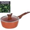 KASANOVA Casseruola con coperchio salmone New Ceramic (20 cm un manico)