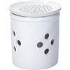KitchenCraft Idilica Porta aglio in gres con coperchio per grattugia, contenitore per aglio in ceramica color crema con fori di ventilazione e base non smaltata