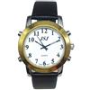 VISIONU Orologio Parlante con Sonoro in Italiano con Sveglia e Relazione oraria Per anziani e non Vedenti,Cinturino in Pelle Nero