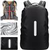 Lammcou Copri Zaino per Pioggia scolastici, Copertura Impermeabile Backpack Rain Cover con riflettori e Cinghie Incrociate Antiscivolo per Escursionismo,Campeggio e Ciclismo (Nero, M: 30-40L)