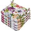 emmevi Set 4 Cuscini Sedia Cotone Lavabili Lacci Universali Coprisedia Morbido Cucina Fiori Farfalla Viola