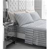 LIZZIE JACOBS Set di lenzuola con angoli e federe in 100% flanella di cotone spazzolato, con motivo scozzese e floreale, morbido, termico, a righe (letto matrimoniale)