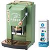 emozioni quotidiane Macchina caffè Faber PRO Deluxe con Rifiniture in Ottone a Cialde in Carta Ese 44 mm + Kit Manutenzione Decalcificante + 20 Cialde Caffe Omaggio (Verde)