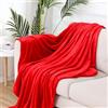Highdi Coperta Pile Divano Plaid, Morbida Coperte per Letto Singolo Matrimoniale Soffice e Calda Coperta Pile Invernale per Bambini Adulti e Domestici Gattino Cane (120X200cm,Rosso)