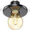 ledscom.de Plafoniera da incasso in porcellana E27 TELA, rotonda, nera, 99mm, incl. lampadina 471lm 3,99W Gold Vintage extra-bianco caldo