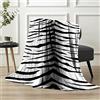 LIZZIE JACOBS Coperta in pile di visone con motivo pelle di animale, lussuosa, super morbida e calda, per divano e letto, per letto matrimoniale, 150 x 200 cm, motivo zebrato