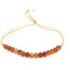 Eloboe essence Bracciale in corda, agata arancione pietra naturale spessa 4 mm e argento sterling