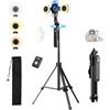 yAyusi Treppiede per Tracciamento Automatico del Viso con Luce, 360° Rotazione 180CM Selfie Stick Treppiede con Telecomando, Supporto per Fotocamera Telefono con Sensore di Movimento per Vlog/Video