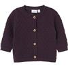 NAME IT NBFLOMILLE LS Knit Card Maglione Cardigan, Plum Perfect, 80 cm neonata