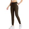WILLIT Pantaloni da jogging da donna, in pile, foderati, caldi, da corsa, termici, per l'inverno, per lo sport, per l'escursionismo, a vita alta, impermeabili, con coulisse e tasche, marrone, XS