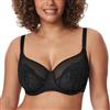 DELIMIRA Donna Reggiseno in Pizzo con Ferretto Sexy Taglie Forti Coppa Completa Beige 8D