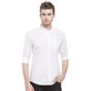 Nick&jess - Camicia da uomo con colletto alla coreana, tinta unita bianco XL(Petto:112 cm)