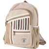 GURU SHOP Zaino in Canapa Etnica - Natura/beige/a Righe, Unisex - Adulti, Size:One Size, 40x30x20 cm, Zaini e Borse da Palestra