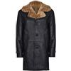 Infinity Leather Cappotto di Cuoio Caldo Marrone Reale Lunga Shearling Zenzero Pelle di da Uomo con Cintura XL