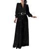 Yekdmxop Tuta Intera Donna Elegante Tute Donna Eleganti Con Schiena Scoperta Completo Donna Con Paillettes Curvy Tailleur Brillantini Vita Alta Cocktail Cerimonia Completo Scollo a V Maniche Lunghe Party