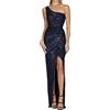 MJGkhiy Abiti da Donna Eleganti Lunghi Curvy Brillantini Compleanno Abiti Sera Paillettes Vestiti per Natale Carnevale Cerimonia Vestitino Capodanno Abito Glitter Vestiti Matrimonio Vestito Offerte