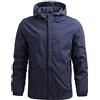 MJGkhiy Giacca Da Uomo Invernale Militare Giacche Da Lavoro Autunno Antipioggia Jacket Con Zip Vintage Running Giacca a Vento Antivento Giubbino Con Cappuccio Trekking Softshell Leggera Giubbotto