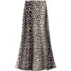 FM2018XSL Gonna Lunga con Stampa Leopardata Femminile, Vita Elastica, Vita Alta Dimagrante Gonna di Coda di Pesce,XL