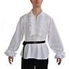 HEMAD - Camicia da pirata in cotone, taglie XS-XXXL bianco L