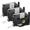 Upwinning Compatibile con Brother P-touch Nasto 9 mm Trasparente, Ricarica TZe121 Tze 121 Tze-121 Tze 9mm Nastri trasparenti Compatibile per Brother P Touch Cube P300BT H100R D400 D200 D210, 3x