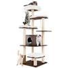 COSTWAY Tiragraffi per Gatti Adulti, Albero per Gatti con Cuccia, Piattaforma, Cuscini e Tiragraffi, Albero Tiragraffi per Animali Domestici Grandi Alto in Legno, 60 x 60 x 160 cm