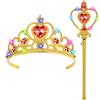 HOTUT Accessori Principessa Bella, Principessa Corona e Principessa Bacchetta, Cerchietto per Capelli con Corona Luminosa, Accessori Abito per Carnival Birthday Party Festa di Halloween