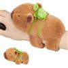MUYAPAY Capybara Peluche Braccialetti Slap per Bambini, Marrone Peluche di Capibara, Capibara Peluches Huggers Slap Bracciali, Peluches Bambina per Natale, Feste di Compleanno, con Zaino Tartaruga
