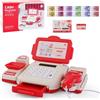 Embhlitfe Check-shop - Cassa da gioco per bambini, con scanner, banconote false, calcolatrice, negozio di acquisti, accessori per bambini, regalo giocattolo per bambini a partire dai 3 anni in su (rosso)