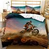 AOXHFNV Set copripiumino 3D per motocross, da corsa, con federa per cuscino, per sport estremi (135 x 200 cm, rosso)