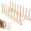AOOGON Scolapiatti in Legno di Bambù, Supporto per Piatti, Scolapiatti Legno per Ciotole, Stoviglie, Tazze, Taglieri, CD, Libri