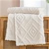 WONGS BEDDING Coperta soffice, 150 x 200 cm, colore bianco, crema, calda coperta in pile, per divano, ufficio, ragazza
