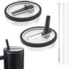 LOOHAOC 2 Pezzi 40oz Tazza Coperchi Riutilizzabili Con Cannuccia, Premium, A Prova Di Perdite, Accessori Stanley Cup, Include Cannuccia (Nero)