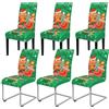Yugarlibi Set di 4/6 coprisedie natalizi, elasticizzati, universali, per sala da pranzo, hotel, feste (6 pezzi, uomo di zenzero verde)
