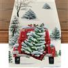 Generic Tovaglia con motivo albero di Natale per auto, tovaglia in lino con atmosfera invernale, decorazione per armadietto per tavolo festivo, decorazione per riunioni di famiglia all'interno e all'esterno