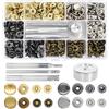DEARBAG 400 Kit Bottoni Automatici, 12 mm Bottoni Automatici da Cucito Bottoni Automatici in Metallo con 4 Strumento di Fissaggio, 4 Colori Bottoni in Pelle per Vestiti, Giacche, Jeans, Braccialetti, Borse