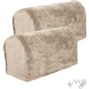 SwirlColor Copribraccioli Divano, Fodere per Braccioli Antiscivolo Morbide per Poltrone Mobili Divano Protezione Braccio - Khaki