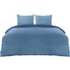 Utopia Bedding Copripiumino Matrimoniale 240x220 - Microfibra Copripiumino 240x220cm + Federe 65x65cm - Blu Navy/Azzurro