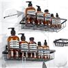 PragmoZon 3 Pezzi Mensola Doccia, Senza Foratura Mensole Bagno, Resistente alla Ruggine Mensole Doccia, Porta Bagnoschiuma Shampoo da Doccia Adesivo