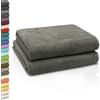 ZOLLNER 2 teli da bagno - morbidi e assorbenti teli doccia XXL - lavabili a 95°C - cotone - 100x150 cm - taupe