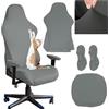 HWSWSH Coprisedie da Ufficio Copri Schienale/Cuscini Seduta/Braccioli Kit, Fodera per Sedia da Gioco, Coprisedia Elasticizzato Rimovibile, Coprisedia con Schienale, Copri Sedia da Gaming, Grigio