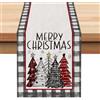 GUIZIYAO Runner da Tavola Natalizio, Runner Natale in Lino Runner Tavola, Runner da Tavola Lavabile, Runner da Tavolo 183 x 33 cm, Natale Fiocco di Neve Tovaglia, per la Decorazione Della Tavola di Natale (B)