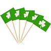 AhfuLife 100/200pcs Stuzzicadenti Bandiere Torta Toppers, Bandiera a Bastone per Cocktail per Cibo Panino Cupcake Toppers Tableware di Decorazione Evento (100 Pezzi, Trifoglio)