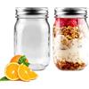 Showvigor 2-Pack Mason Jar con Coperchi Multiuso 473ml/16oz, Barattoli di Vetro con Coperchi Ermetici Rimovibili Per la Conservazione, Marmellata, Miele, Gelatina, Bomboniere, Salse, Preparazione del Pasto