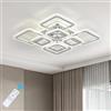 Qcyuui Moderna Lampada da Soffitto Dimmerabile, a Incasso a LED, con 8 Rettangoli Nordico, con Telecomando, per Soggiorno, Camera da Letto, Sala da Pranzo, Cucina, 100 W/Bubble Acrylic