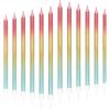 mciskin Candele di compleanno arcobaleno 12pcs per torta,Decorazioni di torta arcobaleno,Toppers di torta a candela lunga metallica per docce per bambini di festa di compleanno,Anniversario di nozze