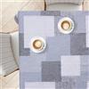 KP HOME Tovaglia Rettangolare In Plastificata Grigia Lavabile - 200x140 cm - Copertura Tavolo In PVC Impermeabile - Tovaglia Cerata In Vinile Di Ampio Formato, Fantasia Patchwork Blu Con Texture