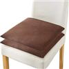 Ecloud Shop Cuscino per sedia, 40 x 40 cm, antiscivolo, in morbida schiuma imbottita, per sala da pranzo, cucina, casa, divano, decorazione rimovibile (2 pezzi, caffè)