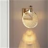 zhxinashu Lampade LED 6W- Moderno LED Applique da Parete in Cristallo, 3 Colori di Illuminazione Calda/Neutra/Bianca Applique Vintage per Camera da Letto, Corridoio(Oro, Grande)