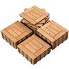 Yaheetech Piastrelle Esterno 30x30 cm Legno Pavimento Giardino ad Incastro 2,43 m² 27 Pezzi per Balcone Terrazza Patio Tagliabile Marrone Chiaro a Quadri